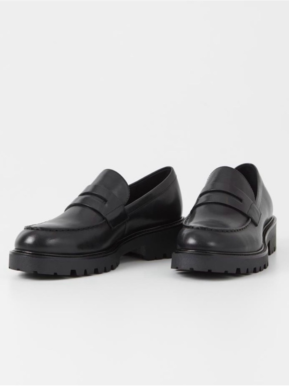 Vagabond Black Kenova Lug-Soled Black Leather Loafers Women’s Size US 7